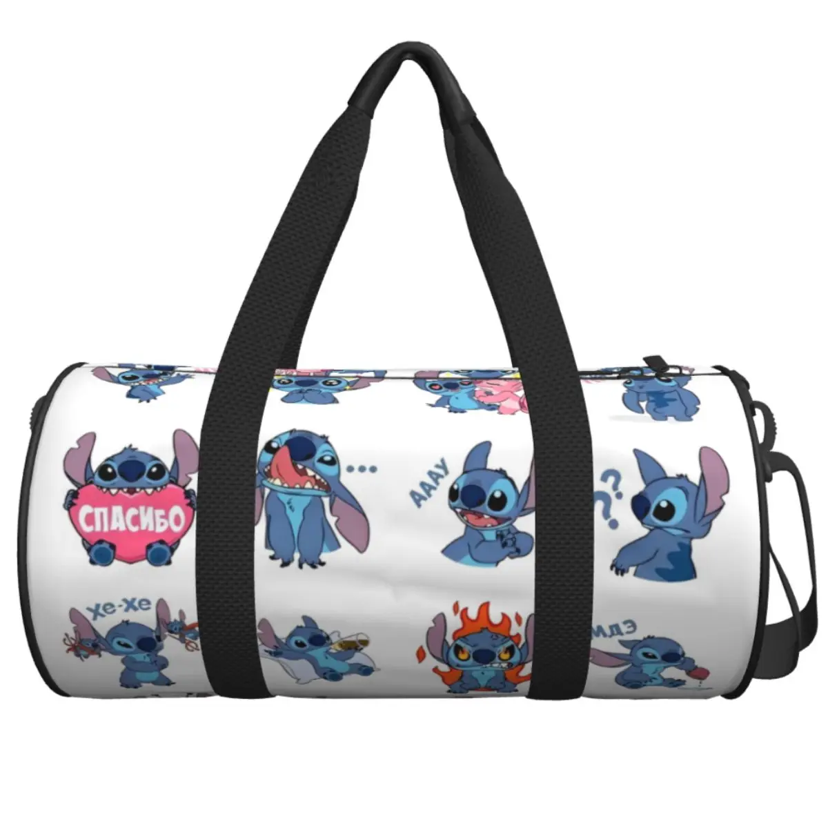 

Gym Bag Stitch Sports Bag Large Cartoon Kawaii Men Women Weekend Printed Handbag Retro Training Fitness Bag
