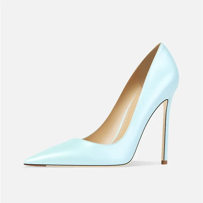 

Elegant Evening Dress Pumps Summer Blue Matte Finish Single Shoes with Pointed Toe Women Fashion Sexy Stilettos for Party Club