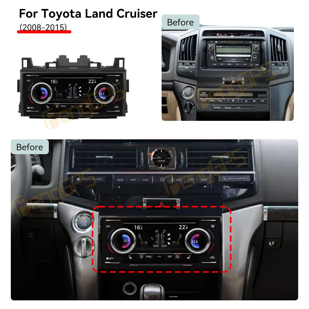 LCD Air Conditioning Board AC Panel For Toyota Land Cruiser LC200 2008 - 2021 Air Conditioning Climate Control