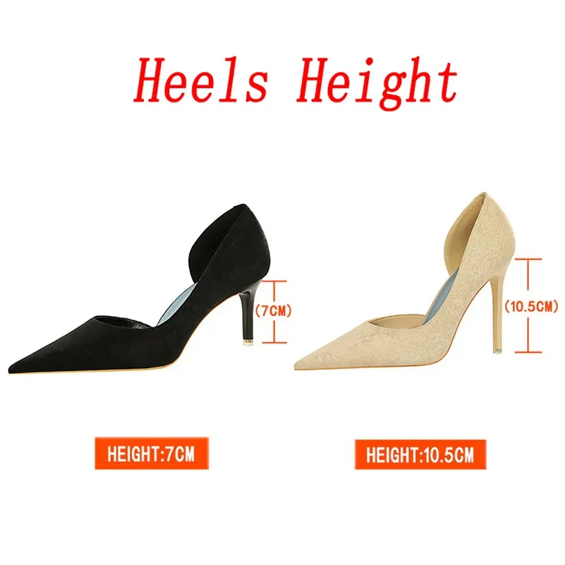 Plus Size 34-43 Women 7cm 10.5cm High Heels Pumps Lady Green Red Stiletto Low Heels Fetish Nightclub Evening Party Sexy Shoes