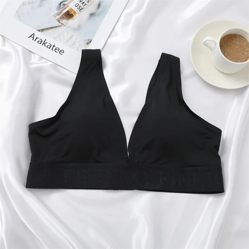 Soutien-gorge d'été en Nylon pour femmes, décolleté en V profond, dos sans trace, sans anneau en acier, petite rassemblement, sous-vêtements de sport et de Yoga, nouvelle collection S-XL