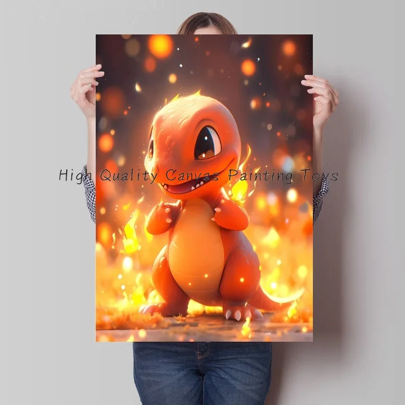 Pokemon Anime Figures Hd Charizard Bulbasaur Squirtle Charmander Artwork Poster Canvas Painting Wall Art Home Room Decor