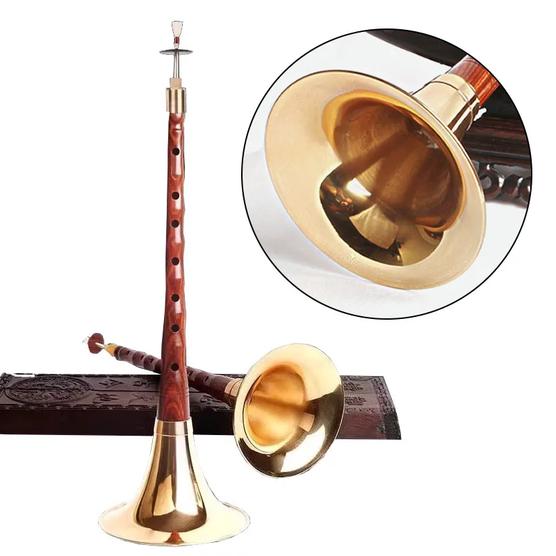 

Professional Performance Suona Handmade Loud Suona Chinese Traditional Wind Instrument Portable Practice Horn Set for Beginners
