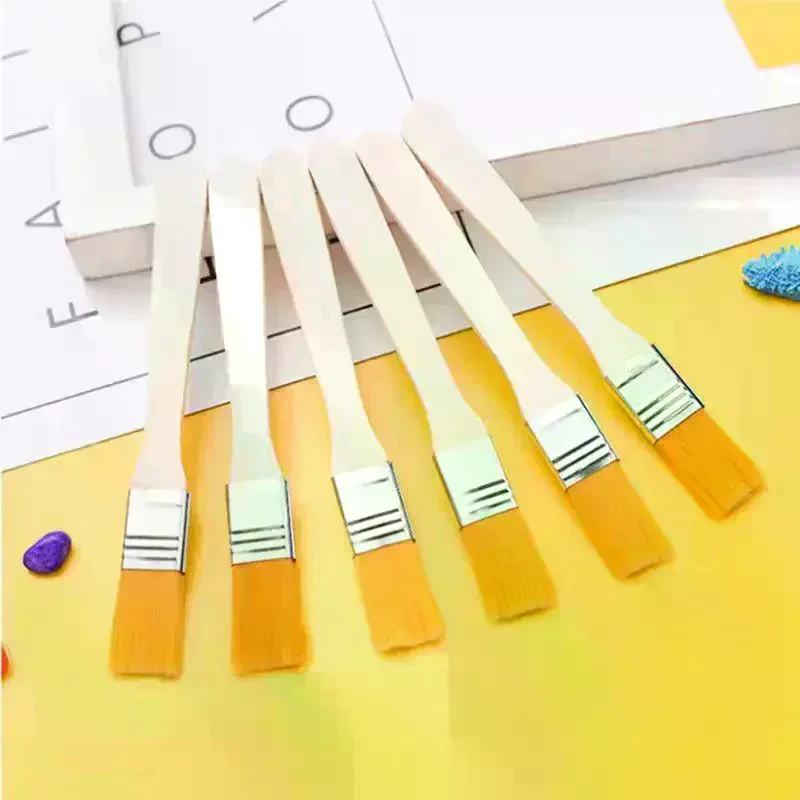 Hair Painting Brushes Set Nylon Bristle Acrylic Oil Paint Brush Watercolor Drawing Art Supplies With Wood Handles 10Pcs