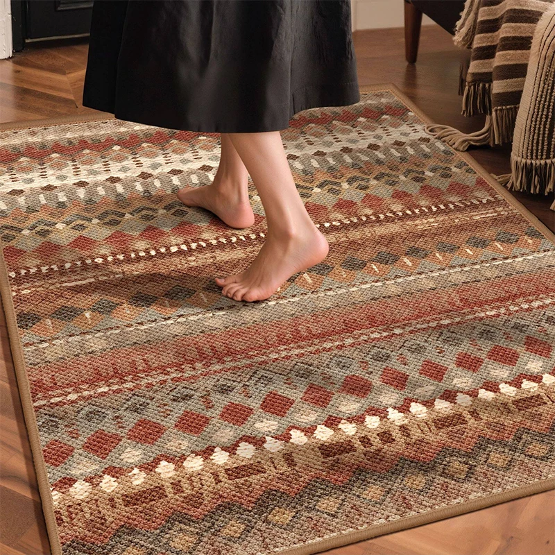 Entrance Doormat Comfort Loop Fleece Carpet Stain-resistant Wear-resistant Floor Mats Medieval Style Rug Bathroom Entryway Rugs