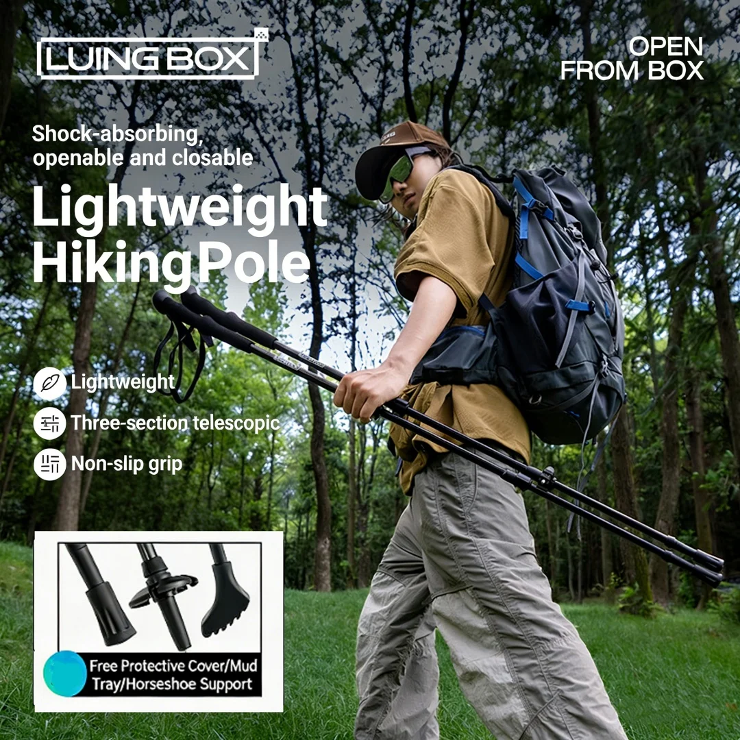 

Ультралегкие треккинговые палки из углеродного волокна, регулируемые 65-135 см, телескопические палки для походов и прогулок с системой антивибрационной фиксации.