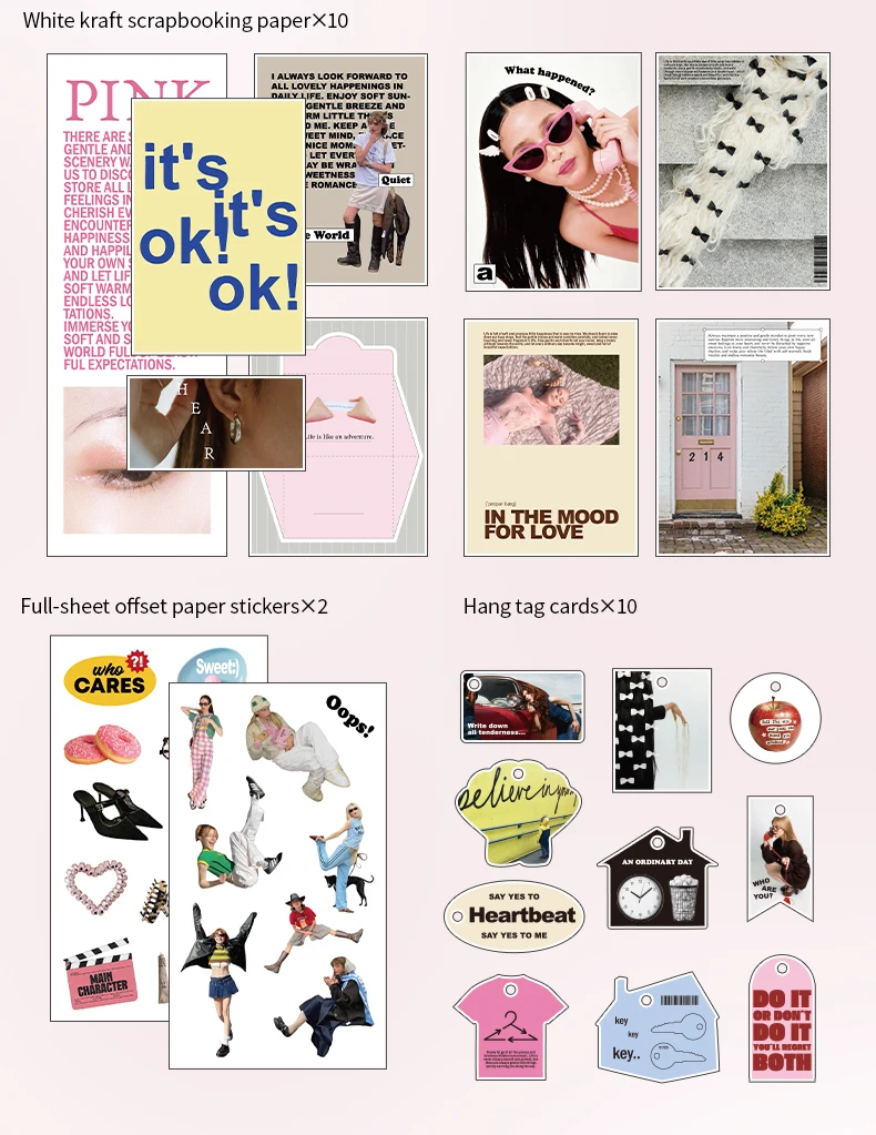 TIANZI 70 pcs Garden Post Office Collection Light Paper Material Pack DIY Handbook Collage Journal Notebook Scrapbook Envelope