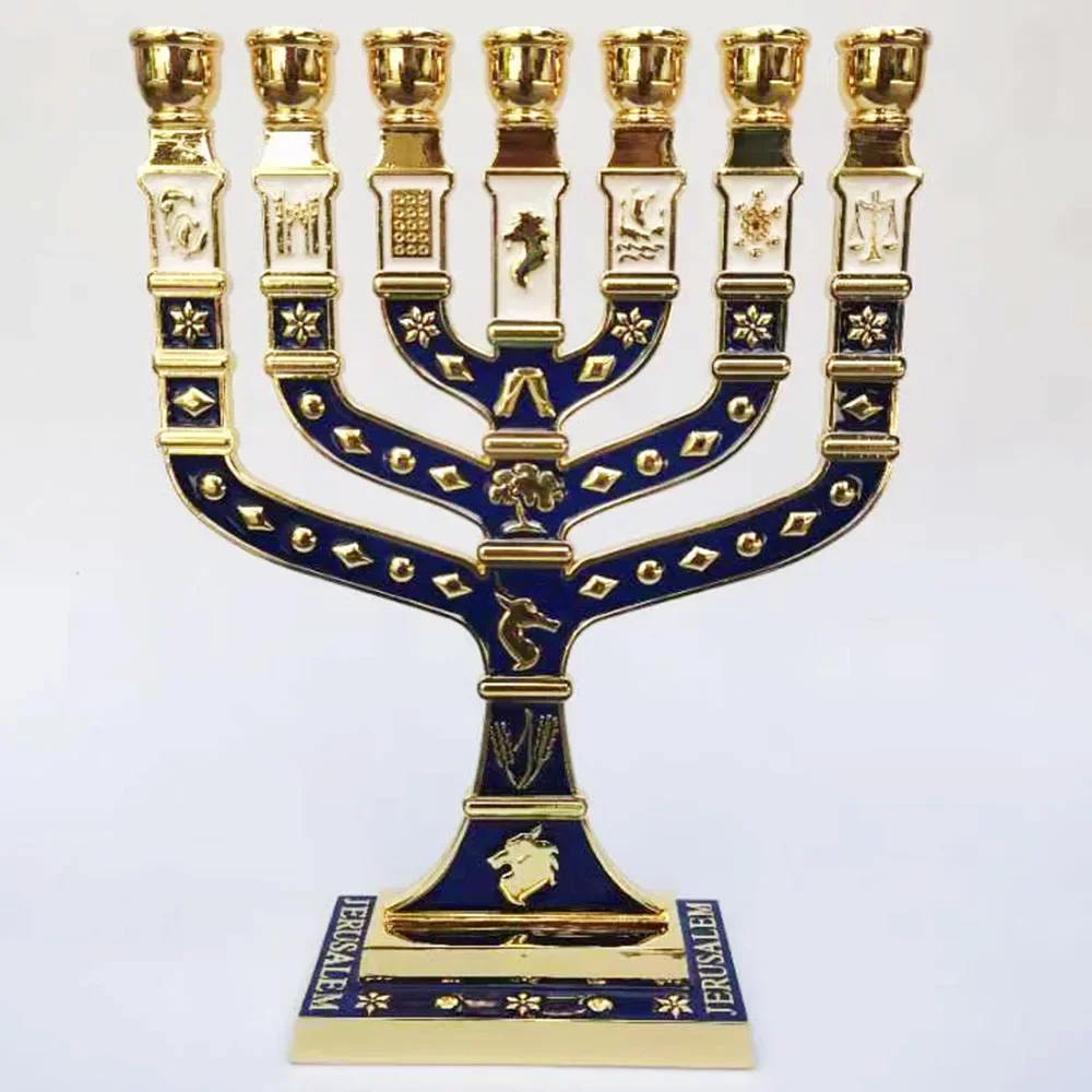 17/20/27cm 7 Head Candle Holder Gold Double Sided Resin Home Decor Gift Craft