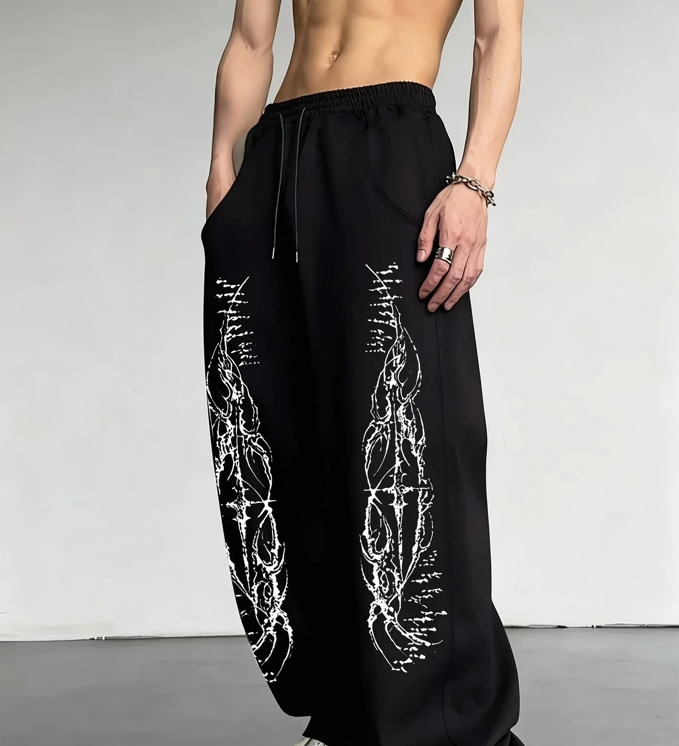 

2026 Hot Selling Outdoor Abstract Cool Pattern Pattern for Runners Quick Drying Waist Loose Casual Pants Y2K Street Size