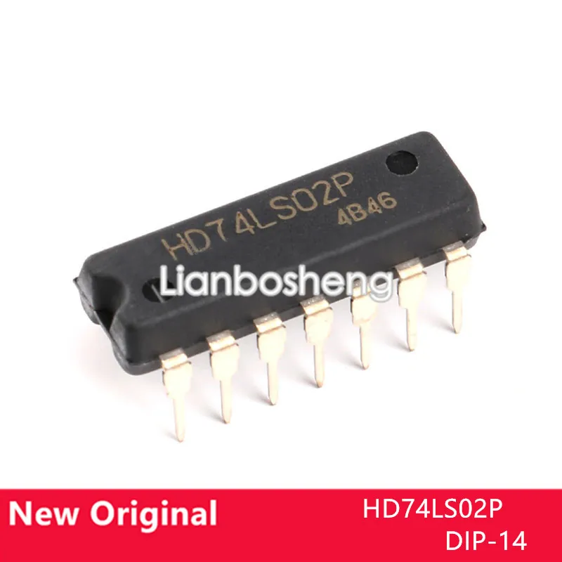 10PCS new original HD74LS02P DIP-14  2. Input quad or non-gate logic chip