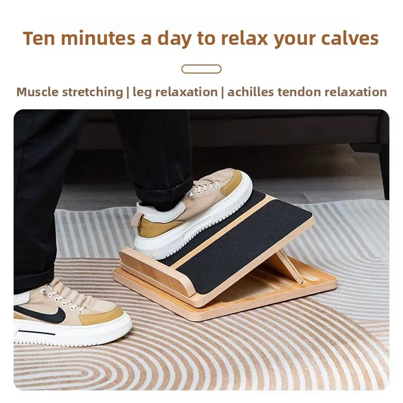 Solid Wood Slant Board For Calf Stretch 4 Adjustable Levels Anti Slip Standing Training Board
