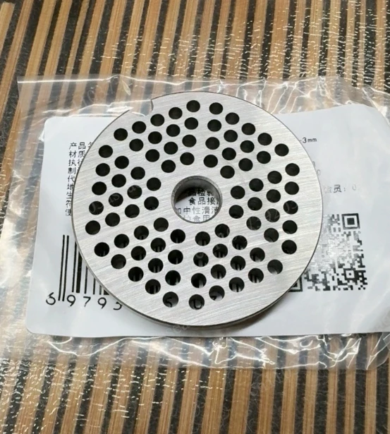 Stainless steel grinding discs, mesh trays, round knives, and dispensing plates, suitable for kitchen machines