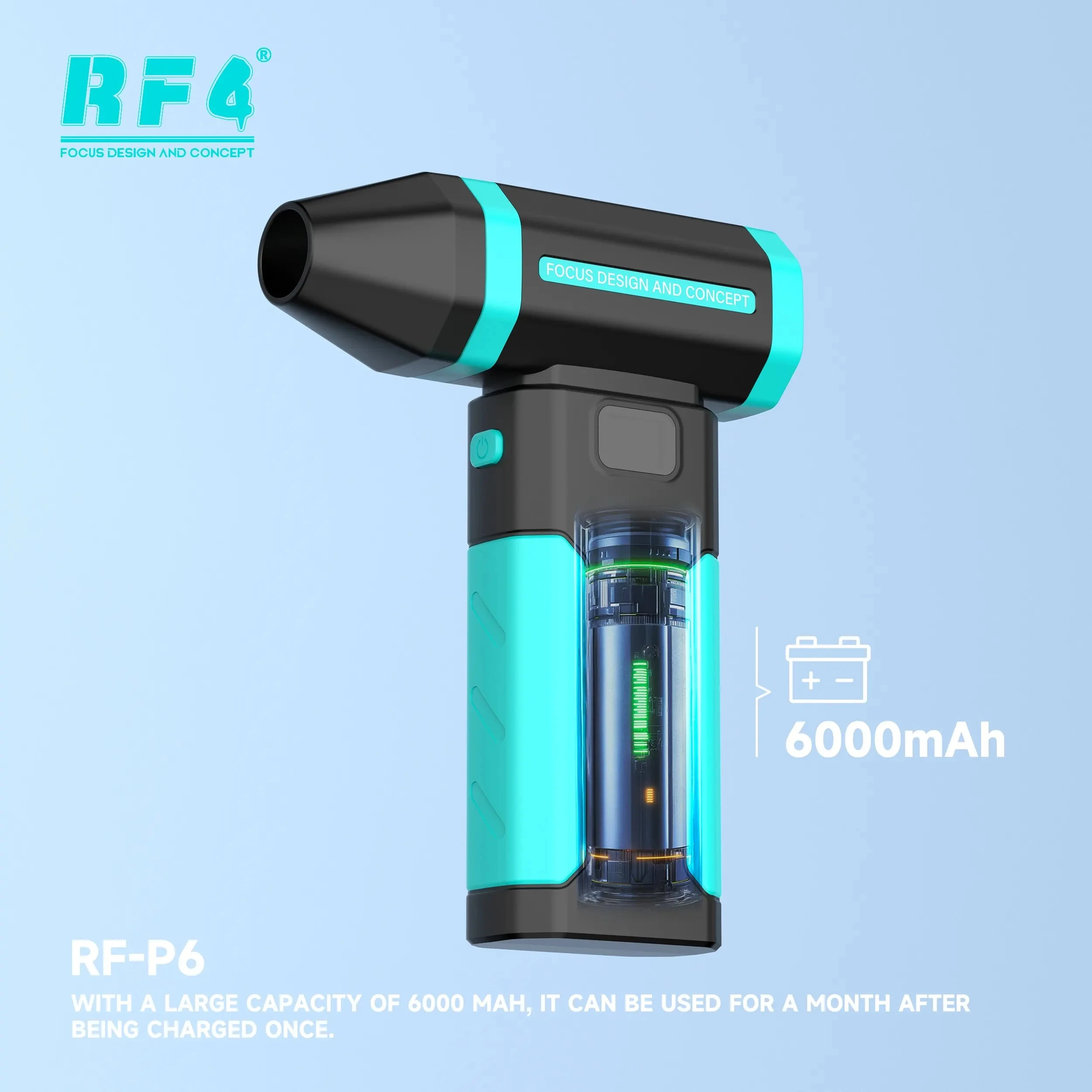 

RF4 RF-P6 Портативный быстрый вентилятор USB-C 6 скоростей для мобильных телефонов PCB Ремонт Охлаждающая мастерская Набор инструментов для наружного ночного освещения