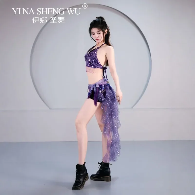 여성 섹시 재즈 벨리댄스 의상 세트 3종 성인 크롭탑 힙 스카프 K팝 바 클럽 무대 공연 연습복