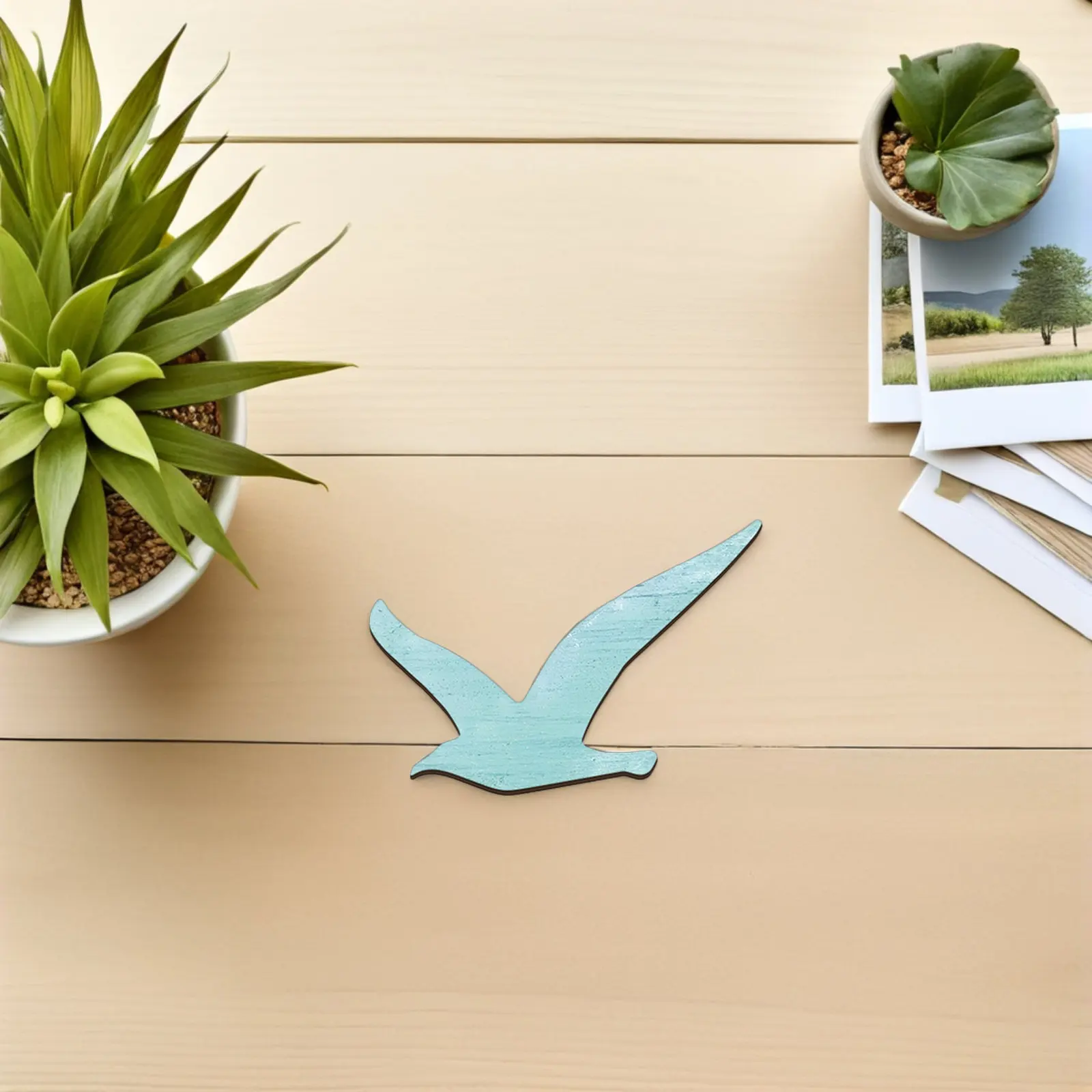 6Pcs Wooden Seagull Wall Plaque Beach Theme Nautical Wall Hanging Decor Moisture Resistant Rustic Finish Coastal Living Room