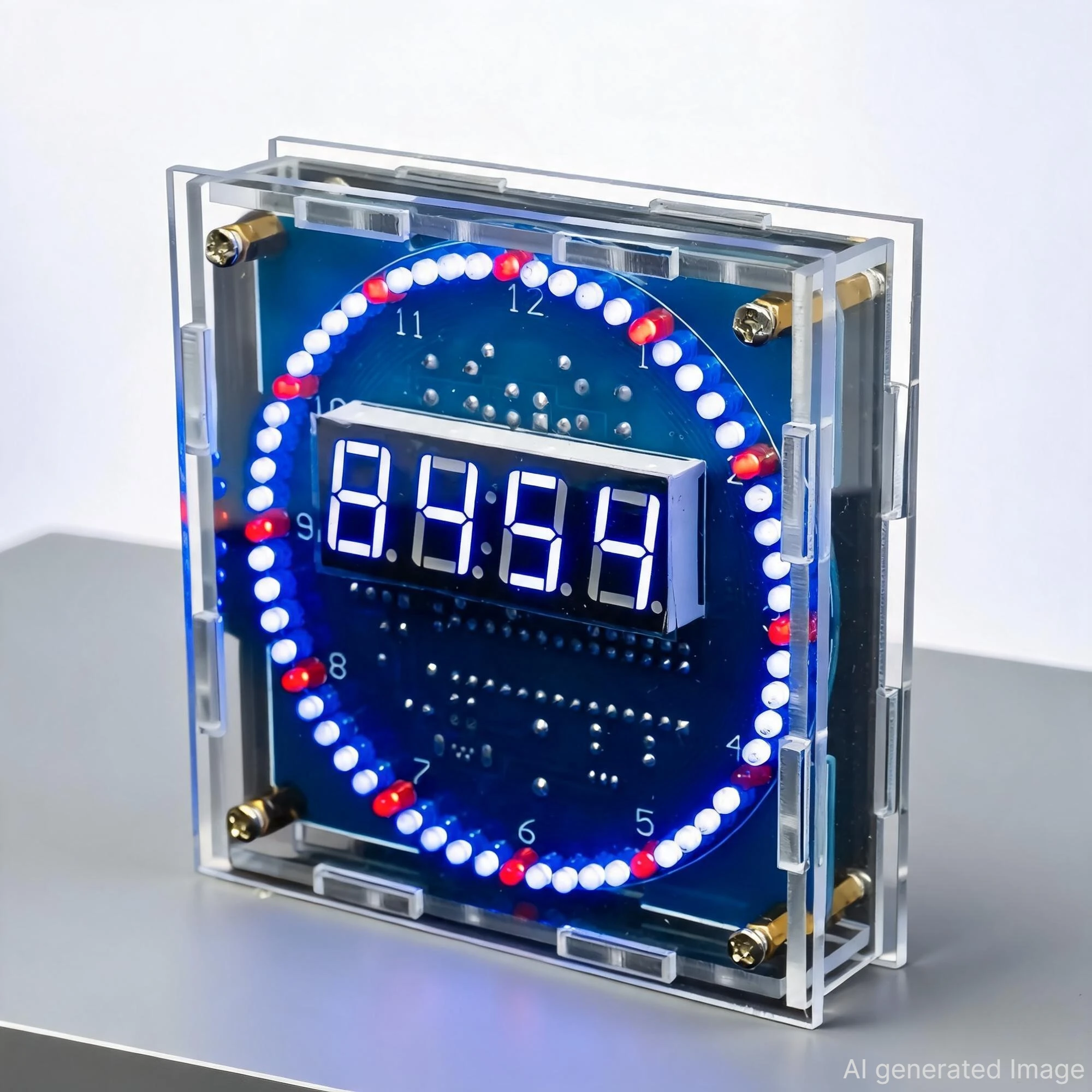 DIY Rotierendes Digitales LED-Anzeigemodul Alarm Elektronisches Digitaluhr-Kit 51 SCM Lernplatine 5V DS1302 2028