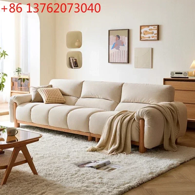 Three Person Sofa Modern Nordic Solid Wood Frame Fabric Sectional Sofa Relaxing Chair Living Room Couch Sofas For Home Furniture