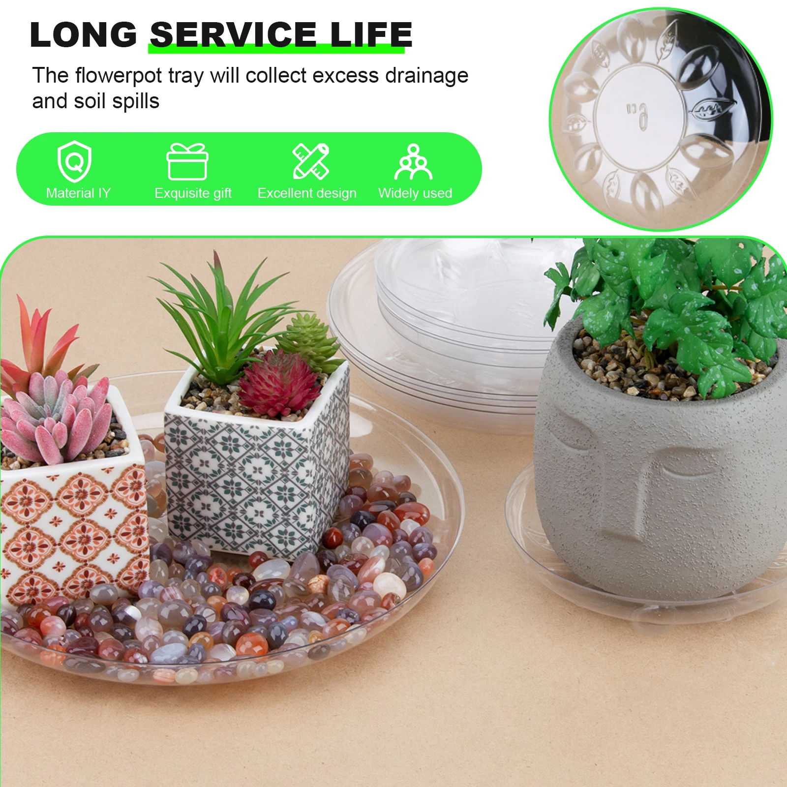 

20pcs Plastic Flowerpot Sturdy Lightweight Suitable For Most Plant Pots Water Drip Flower Pot Base Trays Indoor Outdoor Use