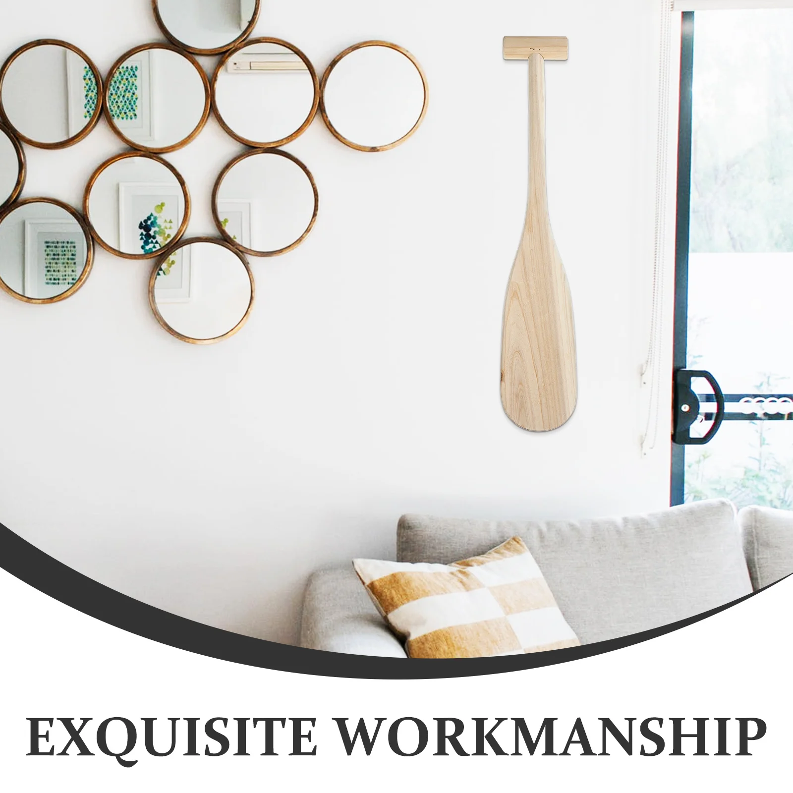 

Wooden Paddle Wall Art Unpainted Handmade Hanging Decor for DIY Painting Craft Projects Home Living Room Bedroom Wall Accent