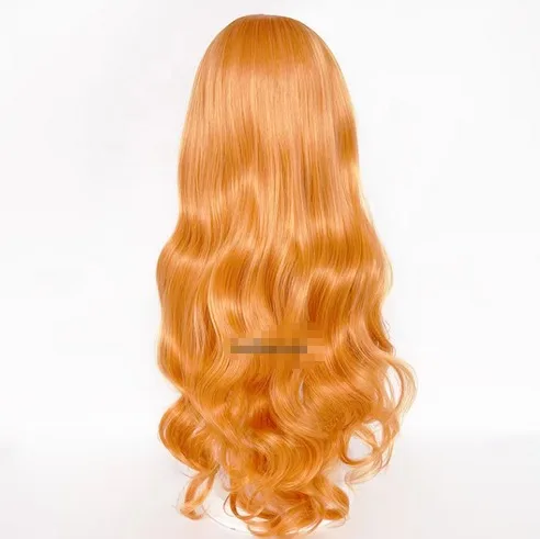 Nami Long Curly Wavy Cosplay Peruca para Mulheres e Meninas, Perucas Anime Resistente ao Calor, Festa de Halloween, Laranja, 75cm