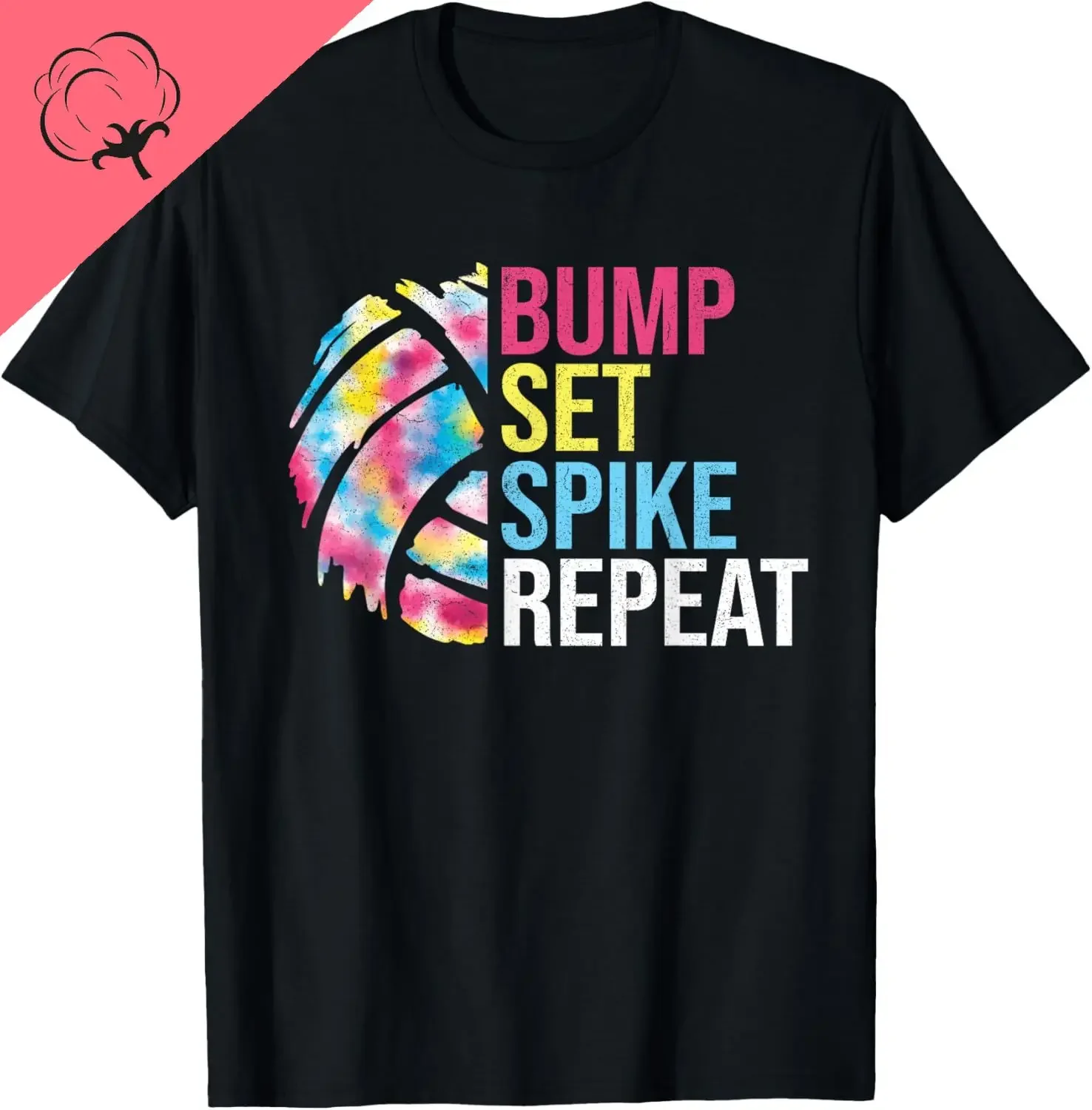 Bump Set Spike Repeat Volleyball Shirt for Girls Teens Women T-Shirt Cotton Print Original Design Gifts T Shirts Camiseta