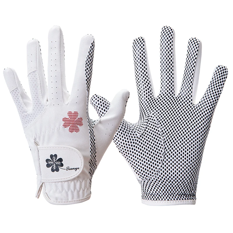 TTYGJ Women\'s Clycling Gloves with PU Leather breathable Fishing gloves with Silica Gel Particle Anti-skid Golf Gloves