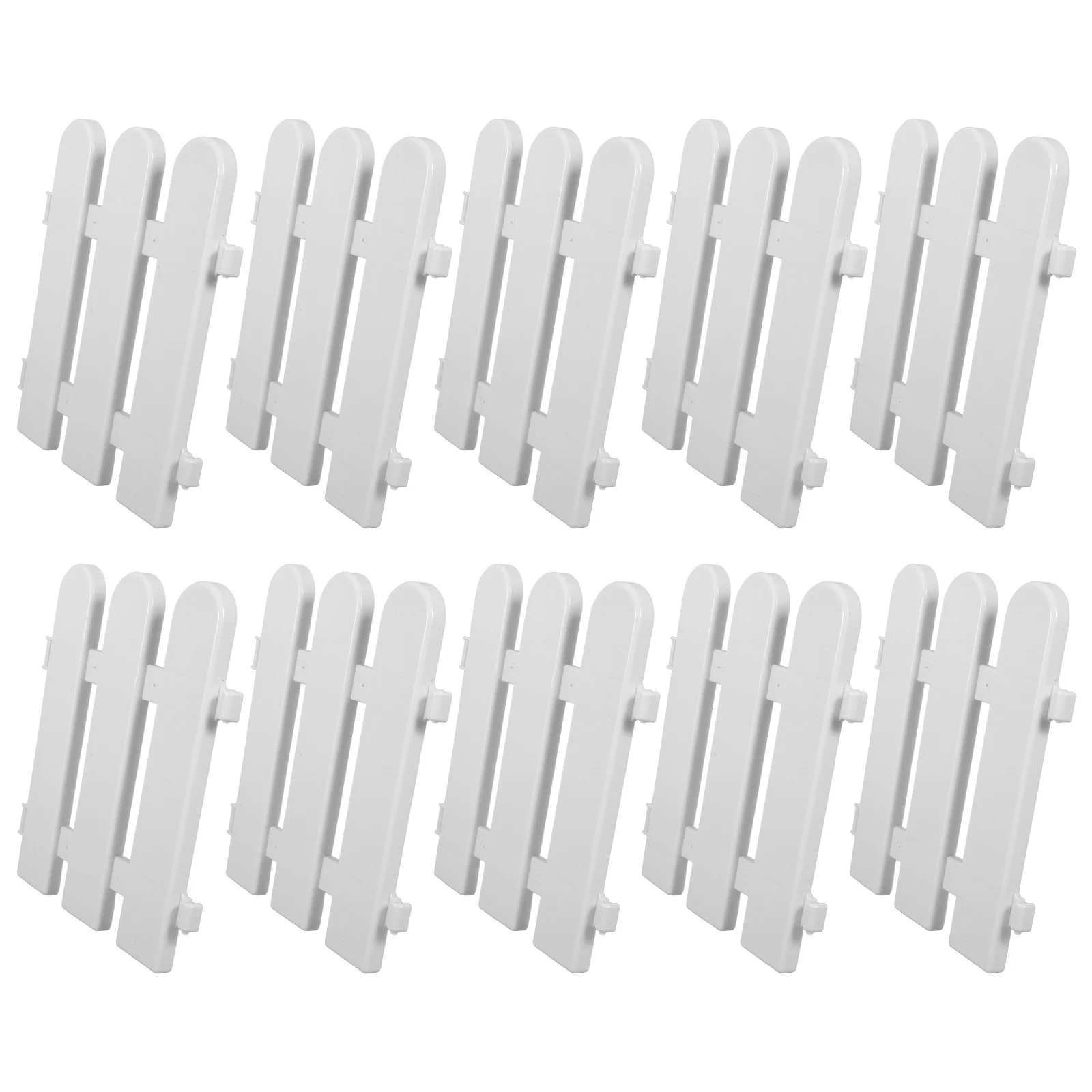 

10pcs Plastic Fence Garden Edge Christmas Decor Tough Material Miniature Landscape Panel White Outdoor Simulation Fence