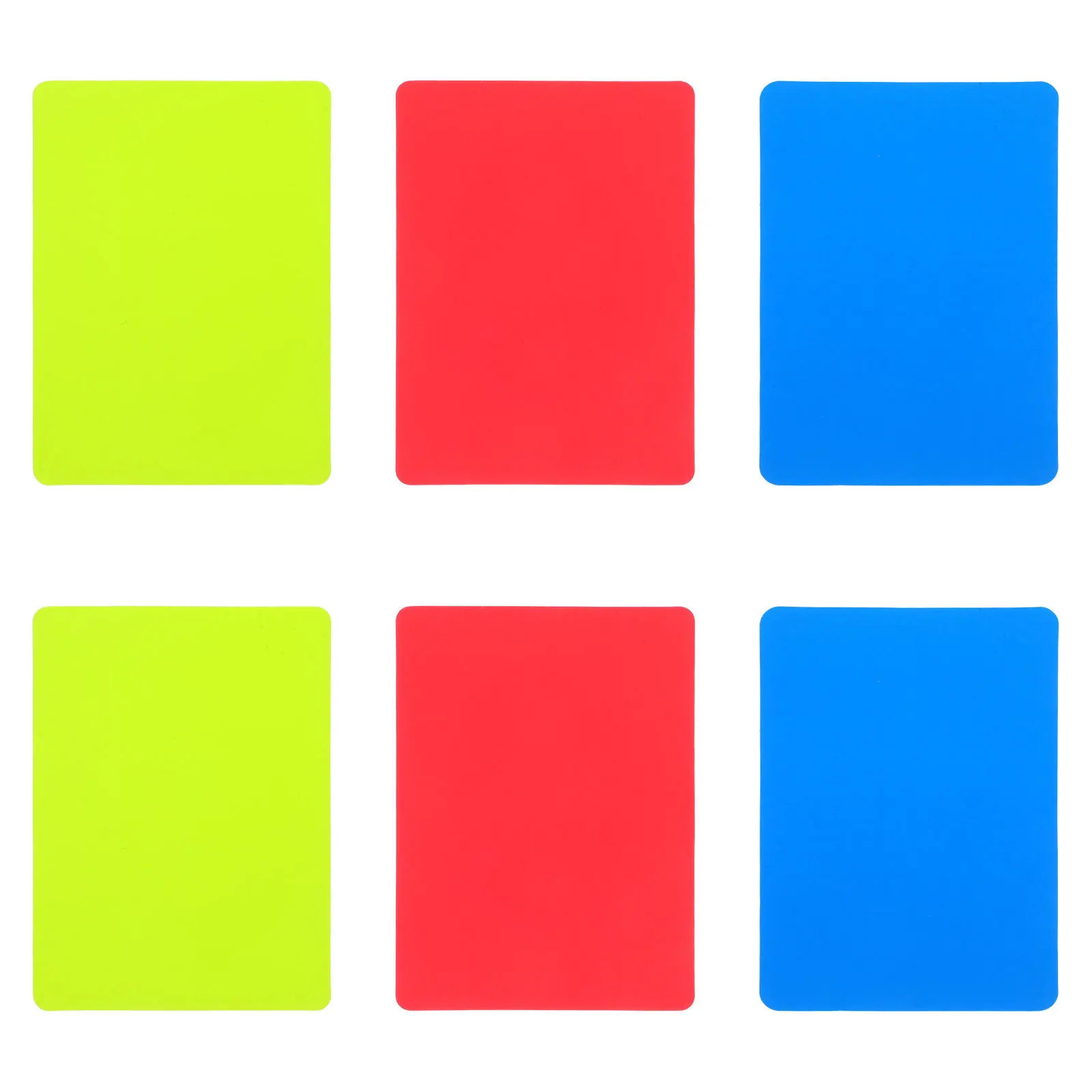 6 قطعة مجموعة بطاقات عقوبة الحكم الحجم الرسمي PVC أحمر أصفر أزرق لكرة القدم كرة السلة الحكم لعبة اكسسوارات الرياضة