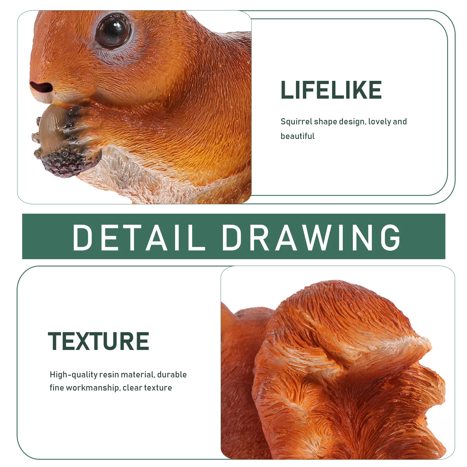 

Simulation Resin Squirrel Sculpture Durable Animal Garden Ornament Yard Home Deco Tabletop Decoration Simulation Squirrel