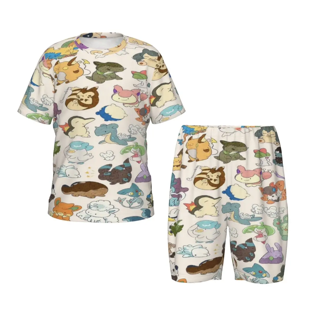 Pokemon novo verão plus size 4xl pijamas conjunto para meninos meninas pijamas