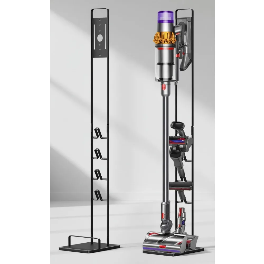 Universal Vacuum Stand Holder for Cordless Cleaners, Metal Storage Bracket with Heavy Base, Space-Saving Home Organizer