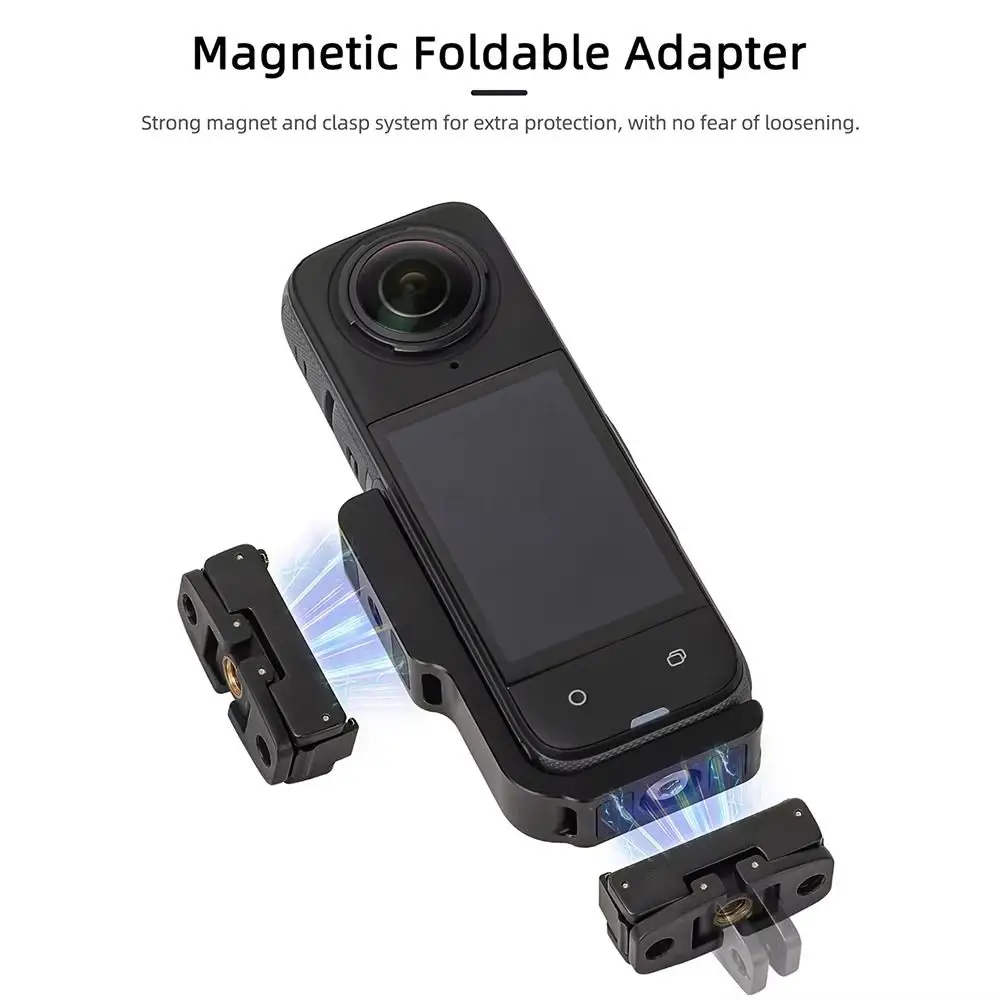 Quick Release Magnetic Bracket Aluminum Alloy Sturdy Horizontal Vertical Adapter L-Shaped for Insta360 X5/X4