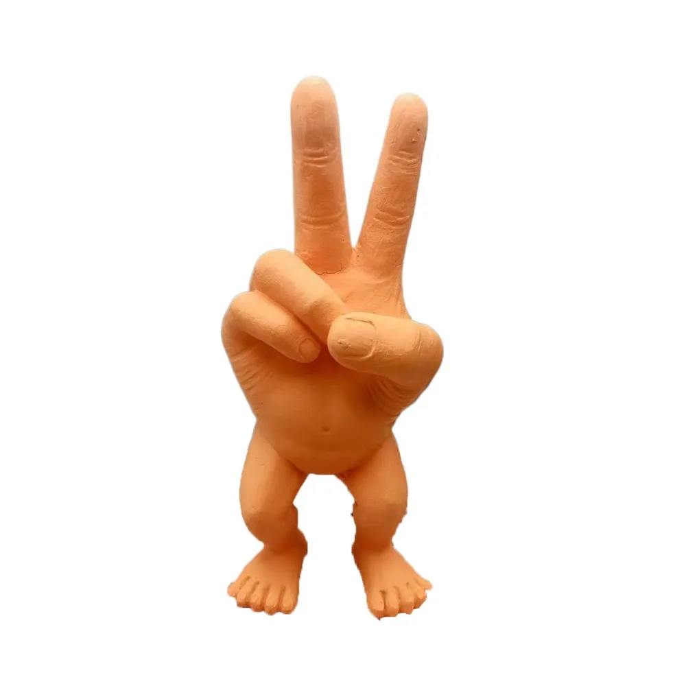 Victory Finger Leg Figure Pranks Crafts with Legs Finger Hand Decoration Model Creative Finger Prank Statue Landscape Garden Pot