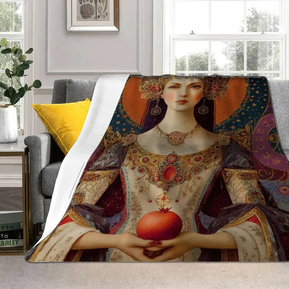 Queen of Stars and the Pomegranate Flannel printed blanket suitable for all seasons suitable for living room office sofa travel