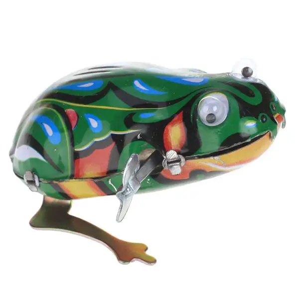 Classic Metal Wind Up Frog Toy Retro Jumping Tin Windup Toy for Children's Collection