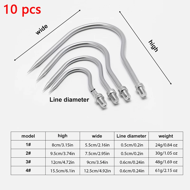 10 pcs Stainless steel fish knife, lawn mower, water grass sickle, serrated curved blade, water grass hook, fish knife connector