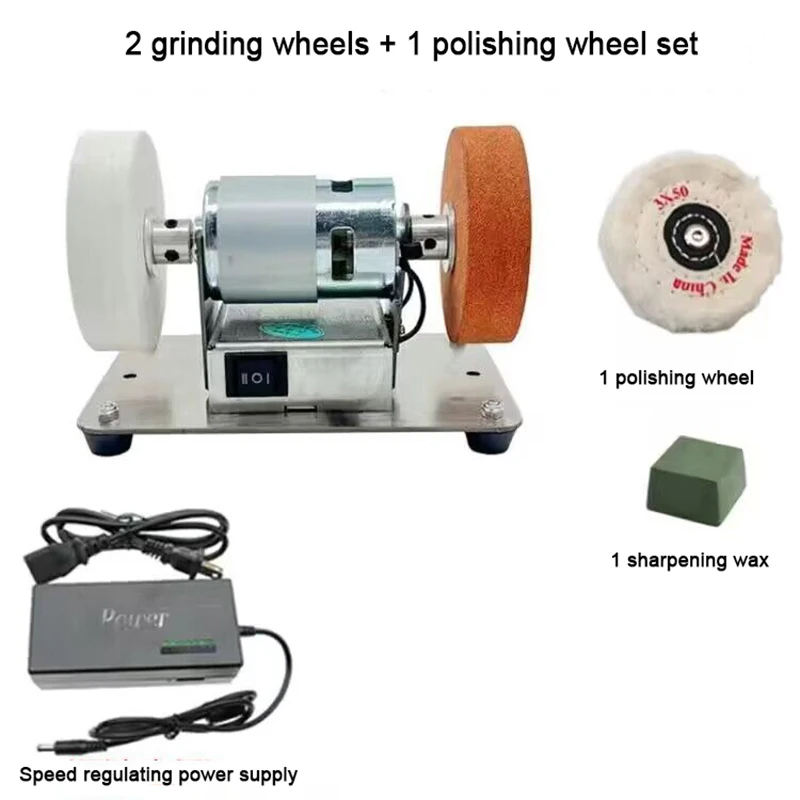 Small Double Grinder Machine Artifact Table Grinder Motor Micro Polishing Electric Grinding Wheel Grindig Stone