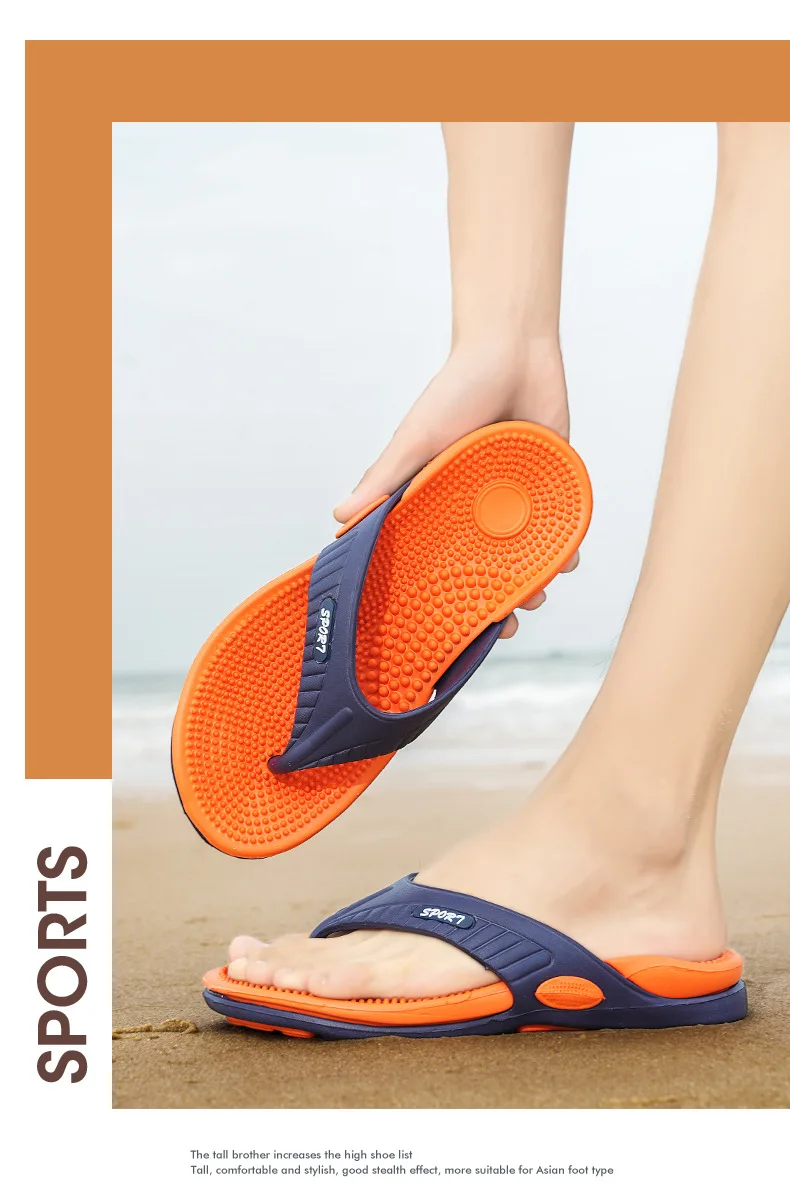 Kontrastfarben, Massage, rutschfeste Flip-Flops, schnelltrocknend und bequem, Strandsandalen, Sommer-Flip-Flops, modische Hausschuhe. – Detail 10