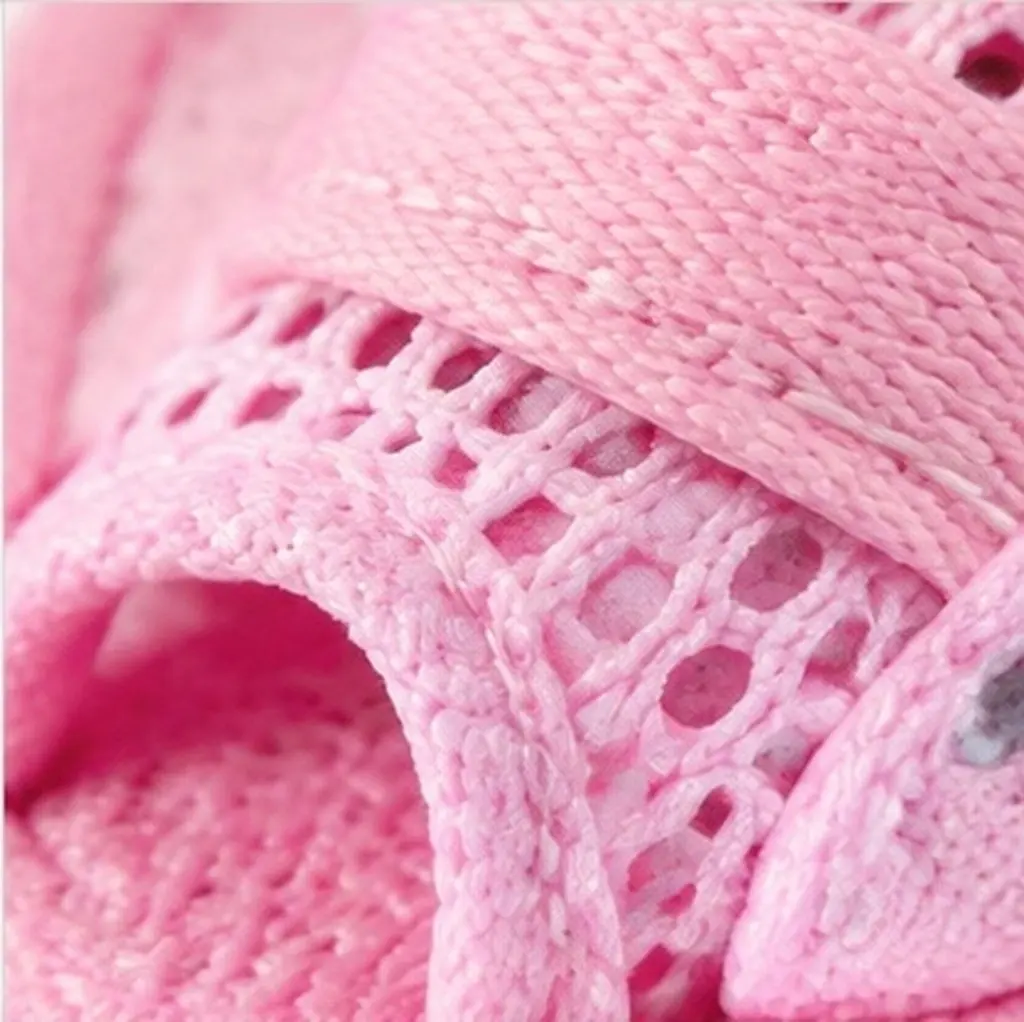 4Pcs Dog Sandals for Summer Breathable Mesh Pet Shoes Flexible Sole Comfortable Cooling Protection on Hot Surfaces Size 5 Pink