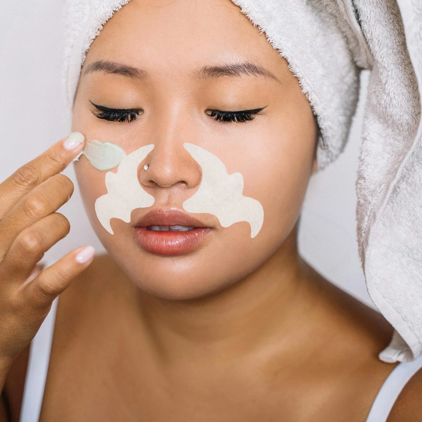 30 قطعة من رقع العين المجنحة للتبريد تصميم الدانتيل لتخفيف تعب العين تقليل التجاعيد والهالات السوداء بقع الوجه للأقل من