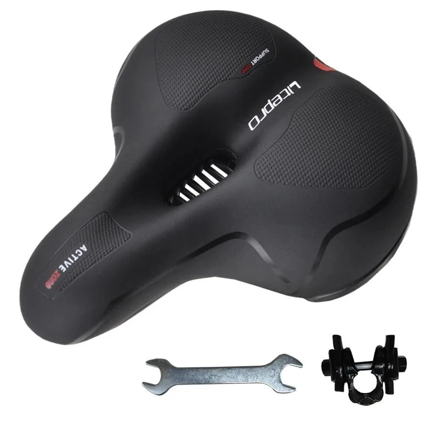 Litepro Comfort Bicycle Saddle Wide Soft Bike Seat Shock Absorbing Hollow Saddle for Folding Bike Mountain Bike