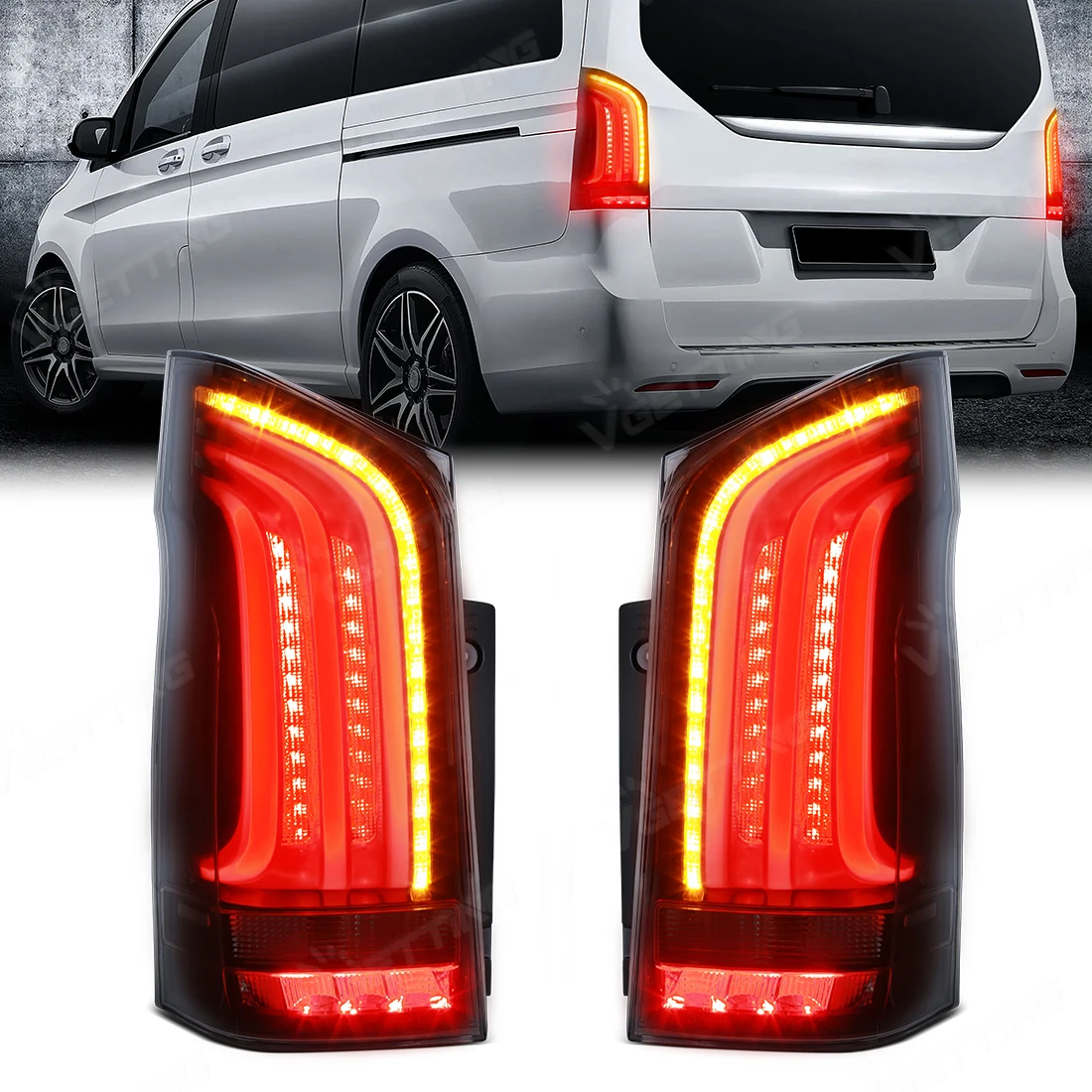 For Mercedes-Benz Vito V-Class V220D V250 V260 V300 W447 2016 2017 2018 - 2022 2023 Tail Lamp Driving Turn Signal Brake Rear Fog