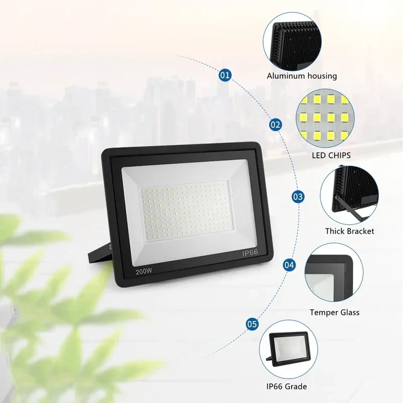 LED Spotlight Floodlights 20W 30W 50W 100W LED Flood Light Outdoor IP66 Waterproof Garden Square Street Light Project Light