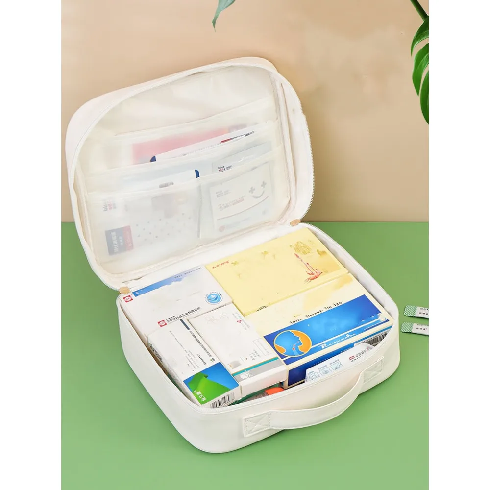 Travel Medicine Packaging Bag Mini Portable PU Leather First Aid Kit Medical Box Storage Home Emergency Pouch Accessorie