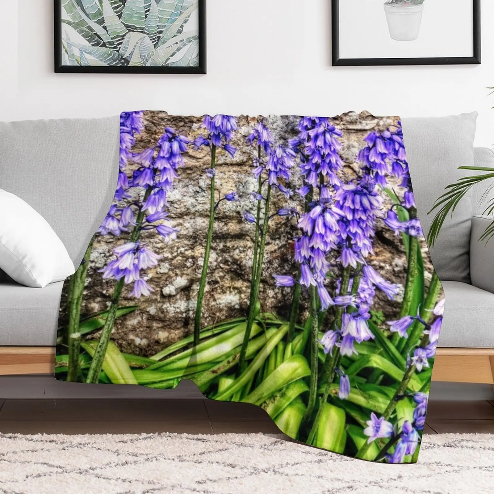 Spanish Bluebells Throw Blanket for winter Sofa blankets ands Blankets