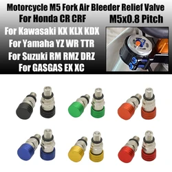 Motorcycle M5 Fork Air Bleeder Relief Valve For Honda Kawasaki Yamaha Suzuki Gas CR CRF YZ YZF WRF RMZ KX KXF 125 250 450 RX