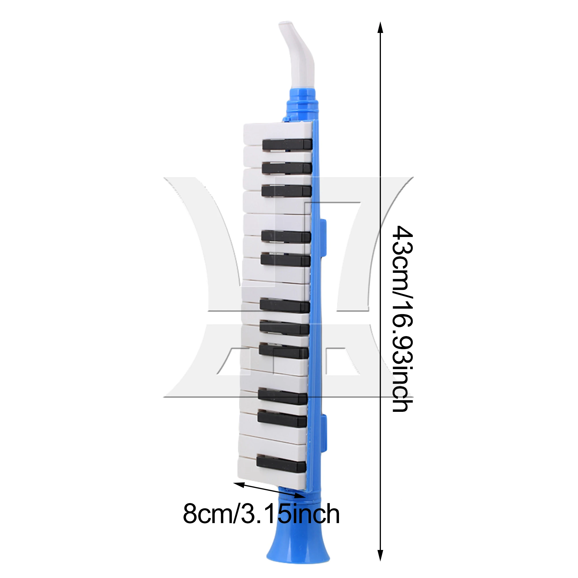 

Yibuy Blue Portable Plastic Mouth Organ 27 Keys Note Wind Piano Melodical
