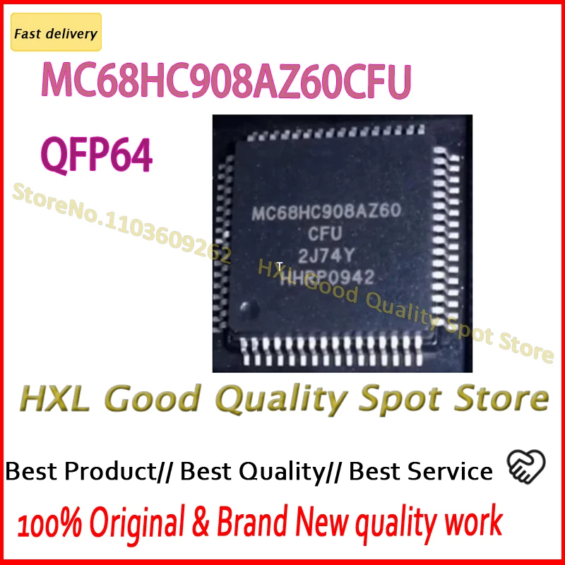1~10PCS/LOT MC68HC908AZ60CFU 2J74Y   QFP64 Brand New Original MC68HC908AZ60 MC68HC908