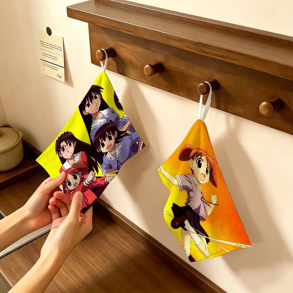 Azumanga Daioh Osaka Ayumu Hanging Kitchen Towel, Polyester Cotton Fabric, Absorbent Hand Wiping Towel for Home Dormitory