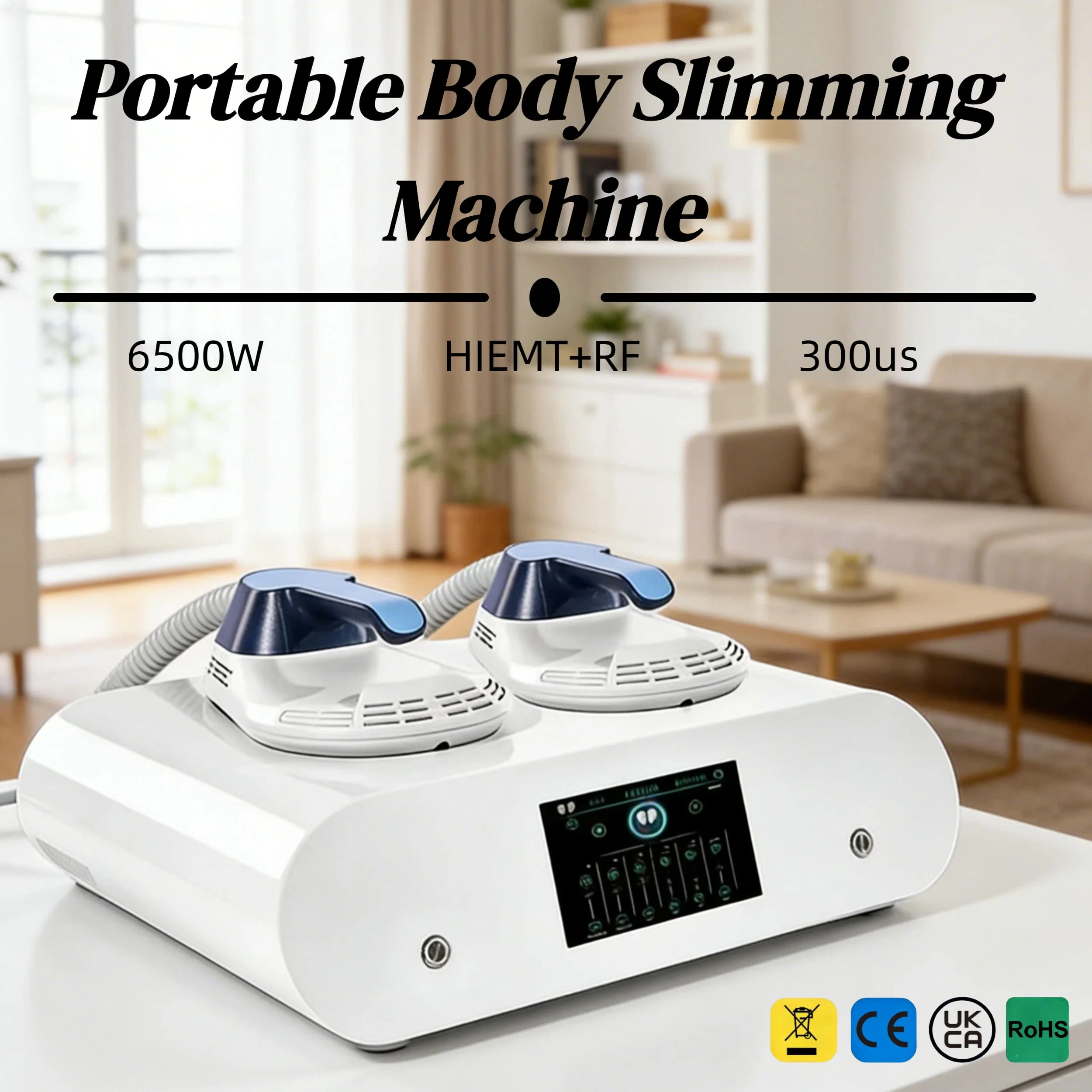2 Handles Body Slimming Machine Full Body Workout Home Weight Loss High-Intensity Muscle Training RF Skin Tightening